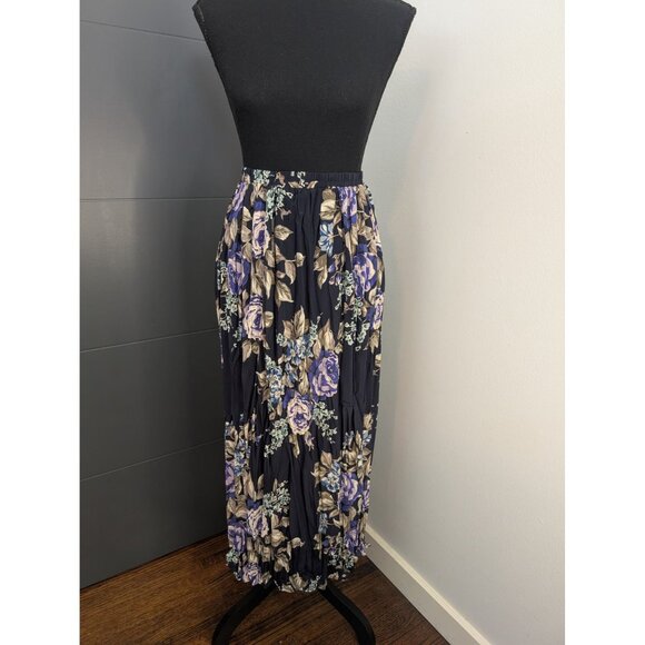 Worthington Dresses & Skirts - Vintage Worthington Floral‎ Broomstick Pleated Midi/Maxi Skirt - Large